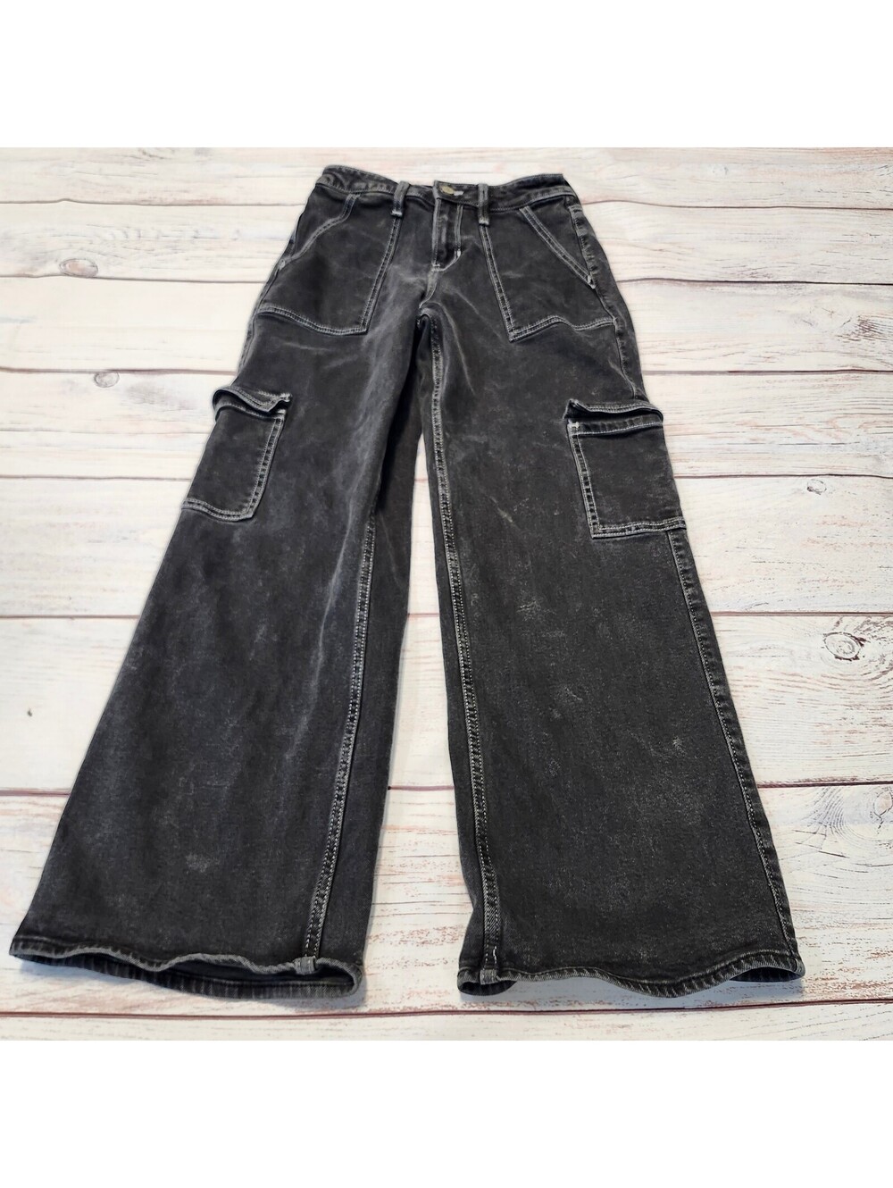 Hollister High-Rise Vintage Baggy Jeans in Black Wash Size 25W 29L